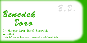 benedek doro business card